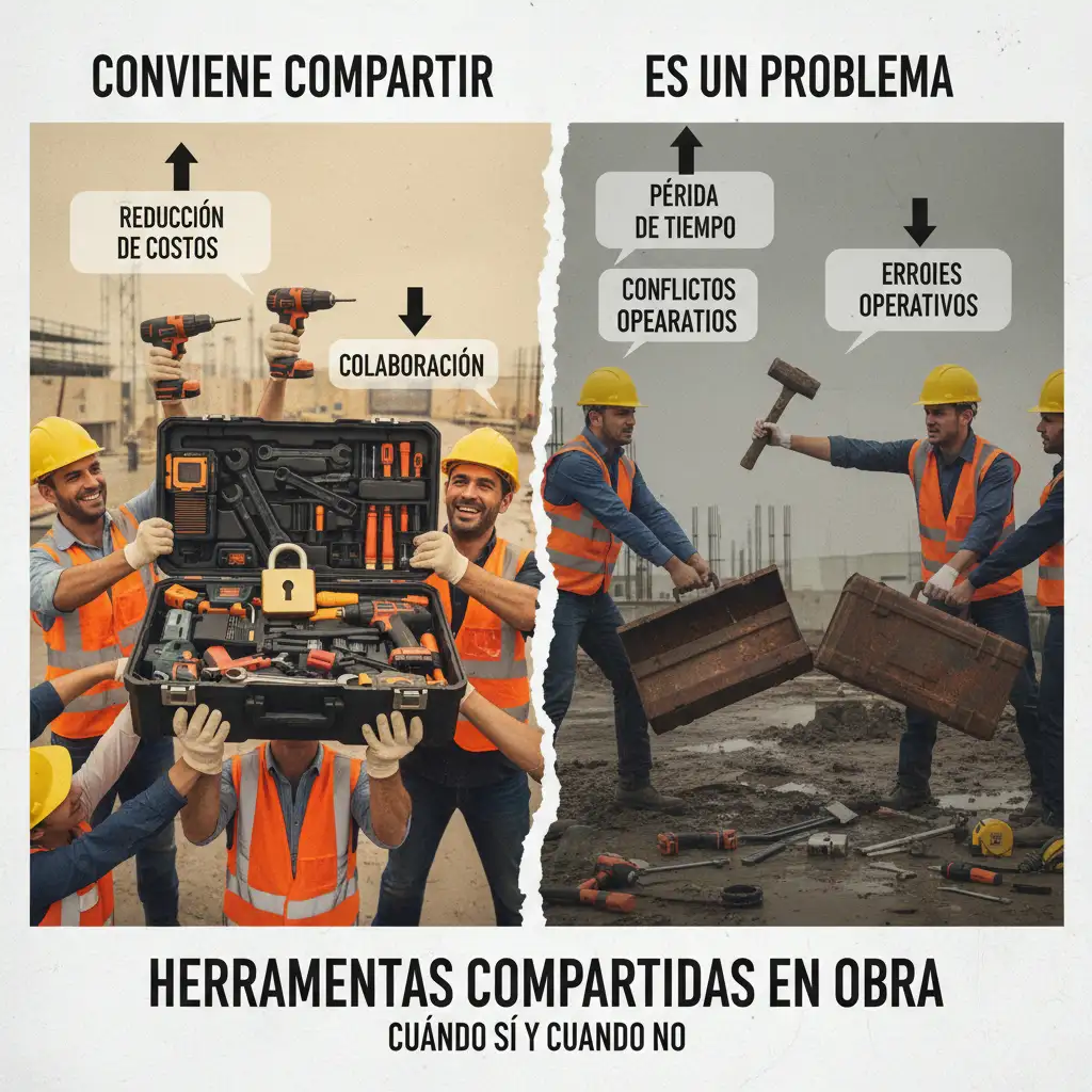 herramientas compartidas en obra