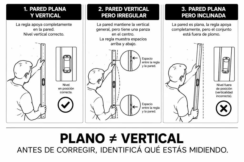 saber si una pared está recta