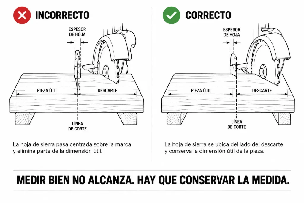 errores al medir y cortar
