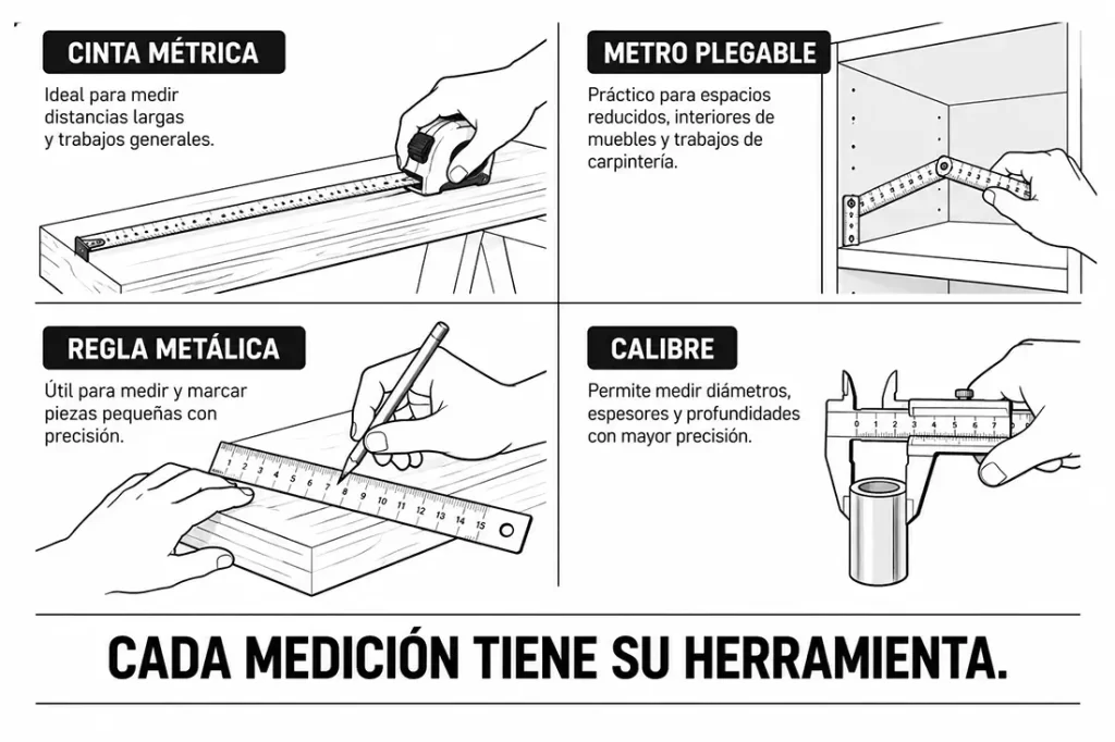 ¿Qué herramienta conviene usar para medir según el espacio y el tipo de trabajo? 4 herramientas para medir